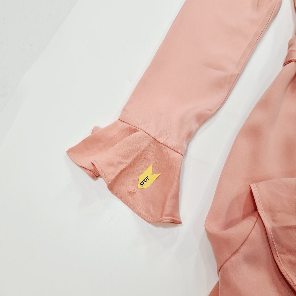 MORE TO COME Khloe Ruffle Sleeve Mini Dress in Blush XS - Picture 14 of 14